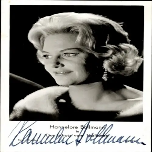Ak Schauspielerin Hannelore Bollmann, Der Schatz vom Toplitzsee, Autogramm