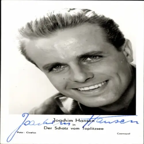 Ak Schauspieler Joachim Hansen, Der Schatz vom Toplitzsee, Portrait, Autogramm