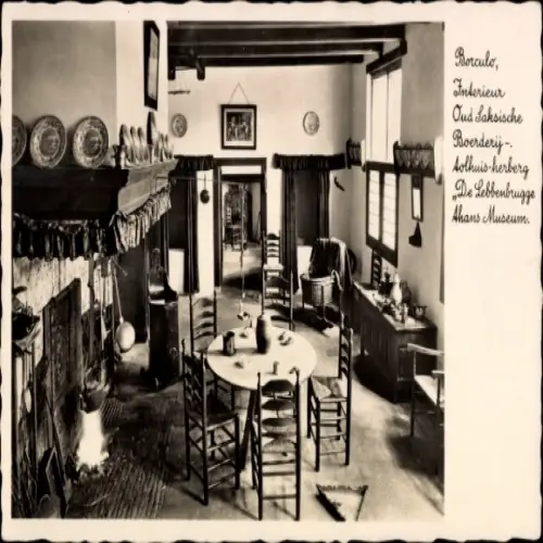Ak Borculo Gelderland, Interieur, Oud laksische Boerderij, Solhuis-herberg, De Lebbenbrugge, Ahan