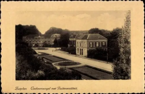 Ak Zutphen Gelderland, Coehoornsingel met Buitensociëteit