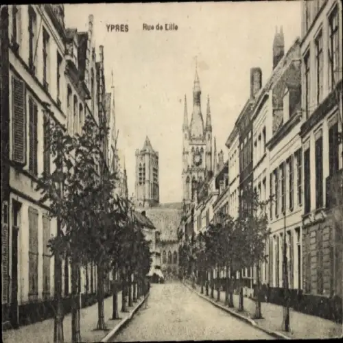 Ak Ypres Westflandern, Rue de Lille