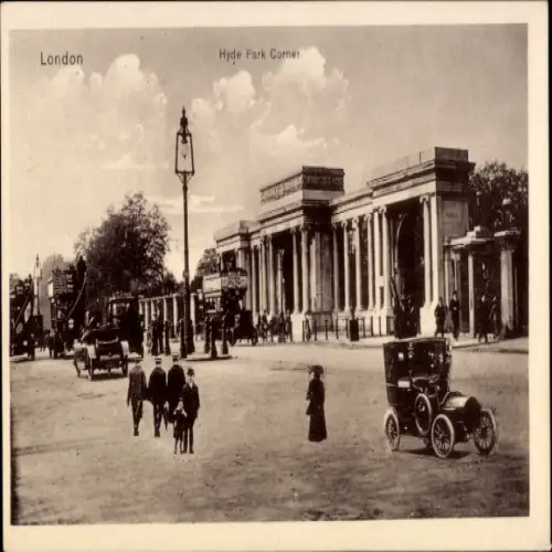 Ak London City England, Hyde Park Corner, Autos