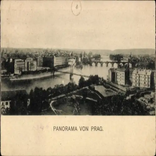 Ak Praha Prag Tschechien, Panorama von  Donaubrücke, Stadtansicht