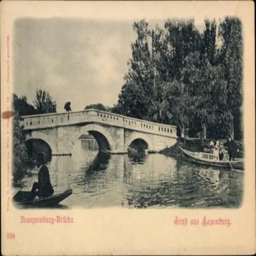 Ak Laxenburg in Niederösterreich, Franzensburg-Brücke