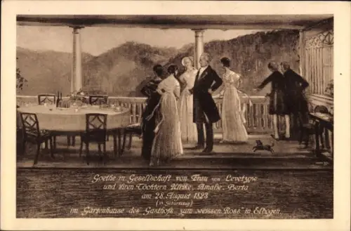 Ak Loket Elbogen Region Königgrätz, Goethe, Frau NOR Levetzow, Nike, Amalie, Berta, Gartenhaus, w