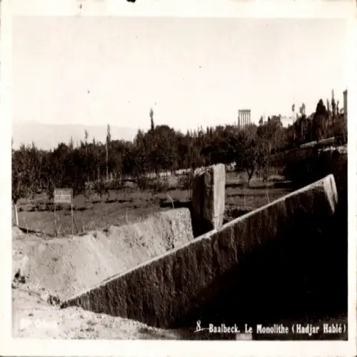 CPA Baalbek Liban, Le Monolithe Hadjar Hablé