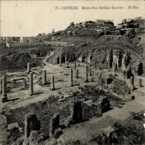 Ak Karthago Tunis Tunesien, Ruinen einer byzantinischen Basilika,  Stätte, ND Phot.