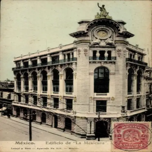 Ak Ciudad de Mexico Mexico City Mexiko Stadt, Edificio de 'La Mexicana', Architektur,  , 1911