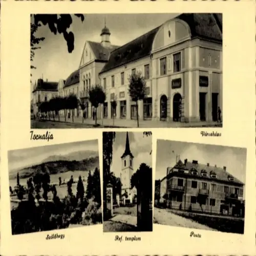 Ak Tornaľa Slowakei, Gemeindehaus, Post, Landschaft