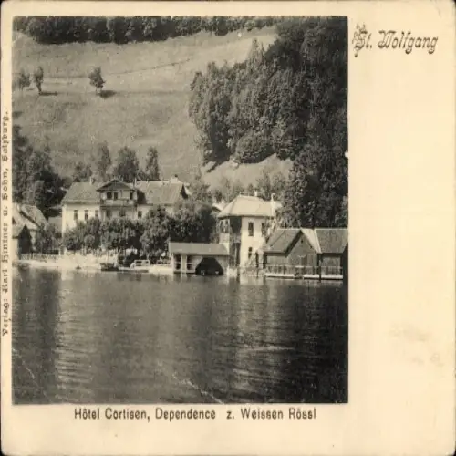 Ak St. Wolfgang am Wolfgangsee Oberösterreich, Hôtel Cortisen, Dependence z. Weissen Rössl, Aussi