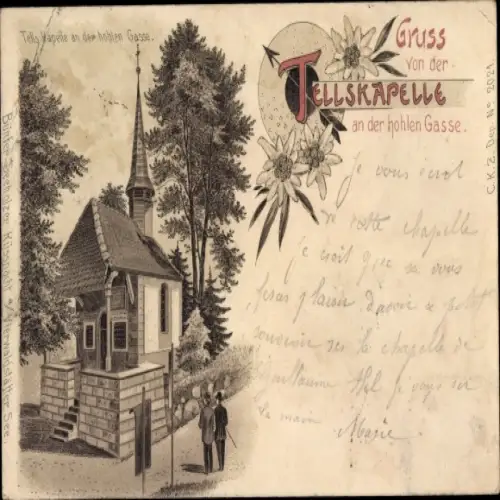 Litho Immensee Küssnacht Kt Schwyz Schweiz, Tellskapelle, Hohle Gasse