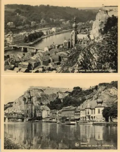 12 Ak im Umschlag, Dinant Wallonien Namur, diverse Ansichten