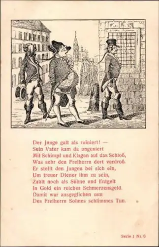 6 Ak Münchhausen Serie 1, 1-6