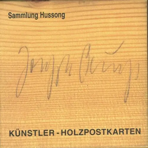 40 AK in "Holzbox", Sammlung Hussong, Künstler-Holzpostkarten, Joseph Beuys