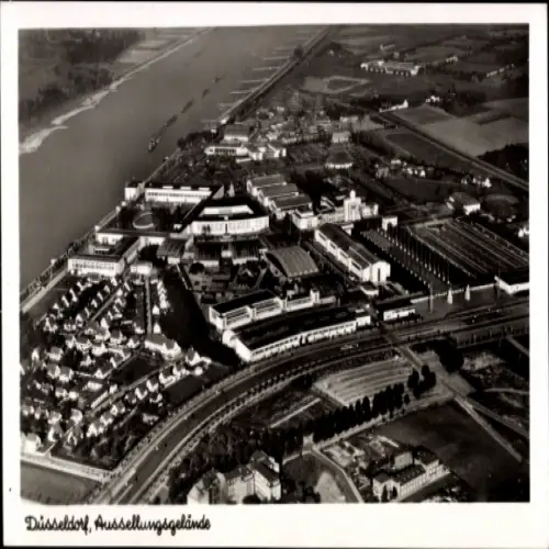 Ak Düsseldorf am Rhein, Fliegeraufnahme, Ausstellungsgelände