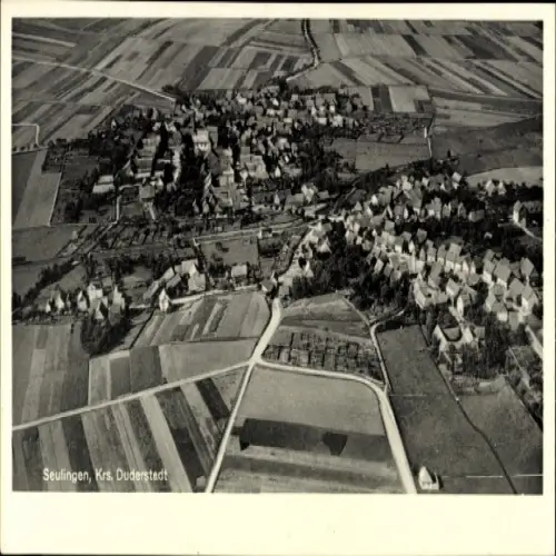 Ak Duderstadt im Eichsfeld, Luftaufnahme, farmland, Häuser, Seulingen, ländliche Umgebung