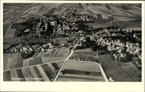 Ak Duderstadt im Eichsfeld, Luftaufnahme, farmland, Häuser, Seulingen, ländliche Umgebung