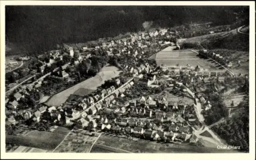 Ak Oker Goslar am Harz, Fliegeraufnahme
