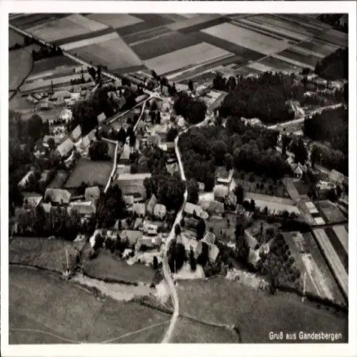 Ak Gandesbergen in Niedersachsen, Luftaufnahme von  Felder, Wiesen, Häuser