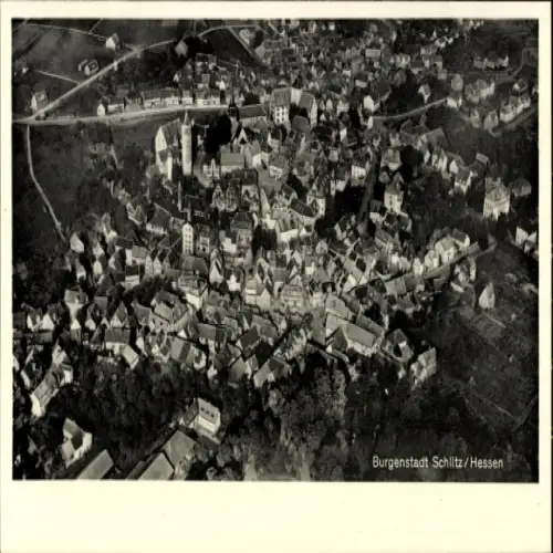 Ak Schlitz in Hessen, Fliegeraufnahme der Stadt