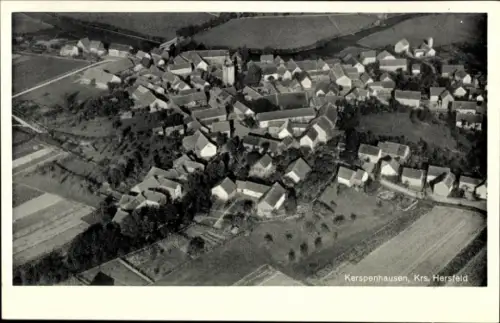 Ak Kerspenhausen Niederaula Hessen, Fliegeraufnahme