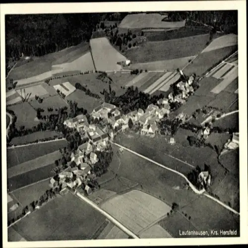 Ak Lautenhausen Friedewald in Hessen, Luftaufnahme