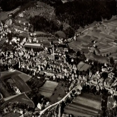 Ak Dietfurt an der Altmühl Oberpfalz, Luftbild von  Kirche, Landhäuser, Felder, Wanderwege