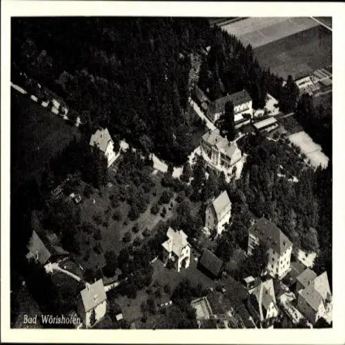 Ak Bad Wörishofen im Unterallgäu, Luftaufnahme von  Wohnhäuser, grüne Landschaft, Wege