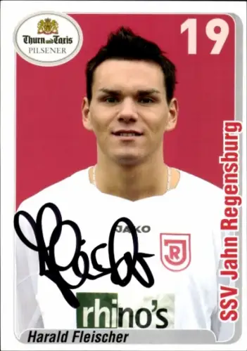 Autogrammkarte Fußballer Harald Fleischer, SSV Jahn Regensburg, Autogramm