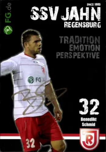 Autogrammkarte Fußballer Benedikt Schmid, SSV Jahn Regensburg, Autogramm