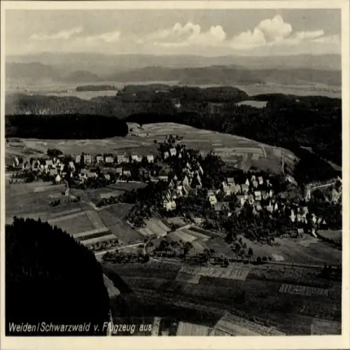 Ak Weiden Dornhan im Schwarzwald, Luftaufnahme von Weiden, Schwarzwald, ländliche Landschaft,  Da