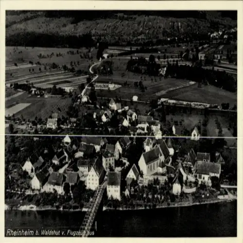 Ak Rheinheim Küssaberg Klettgau, Luftaufnahme von  kleine Ansiedlung, teilweise landwirtschaftlic