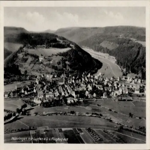 Ak Möhringen Stuttgart in Württemberg, Luftaufnahme von  Landschaft,  Architektur