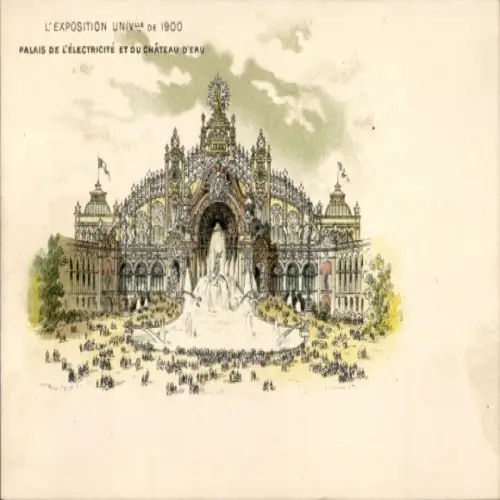 Litho Exposition Universelle de 1900, Palais de l'Electricite et du Chateau d'Eau