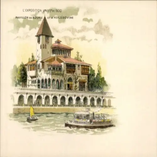 Litho Exposition Universelle de 1900, Pavillon de Bosnie et d'Herzegovine
