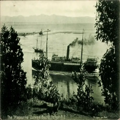 Ak Nelson New Zealand, Dampfschiff Mapourika