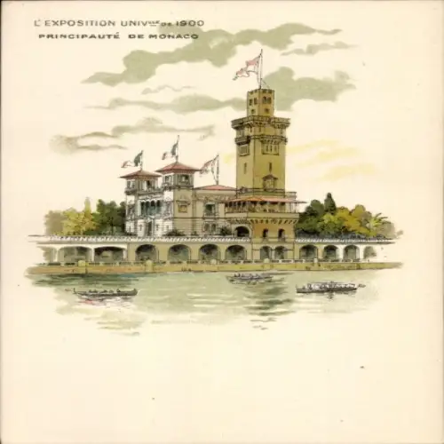 Litho Exposition Universelle de 1900, Principaute de Monaco