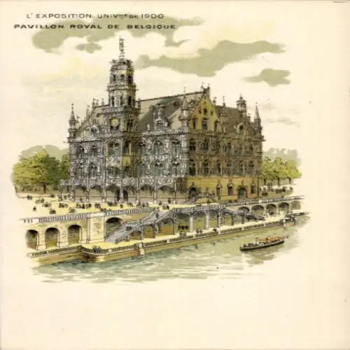 Litho Exposition Universelle de 1900, Pavillon Royal de Belgique