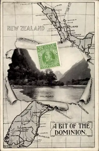Landkarten Ak Neuseeland, Milford, Christchurch, Wellington
