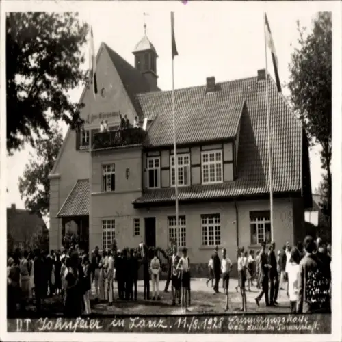 Ak Lanz in der Prignitz, Jahnfeier 11.08.1928, Erinnerungshaus, Jahn Ehrenmal, Deutscher Turnerbund