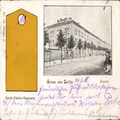 Passepartout Ak Berlin, Kaserne Garde Füsilier Regiment