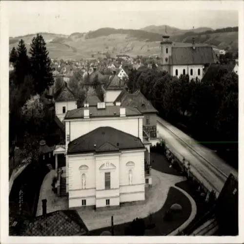 Foto Ak Libina Deutsch Liebau Reg. Olmütz, Teilansicht, Kirche, Gebäude