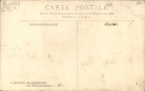 CPA Scenes Algeriennes, Une Partie de Dominos