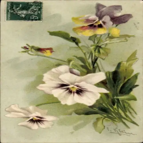 Künstler Ak Klein, C., Stiefmütterchen, Blumen