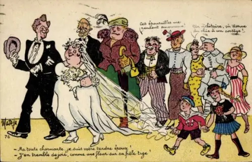 Künstler Ak Mateja, Hochzeit, Gäste