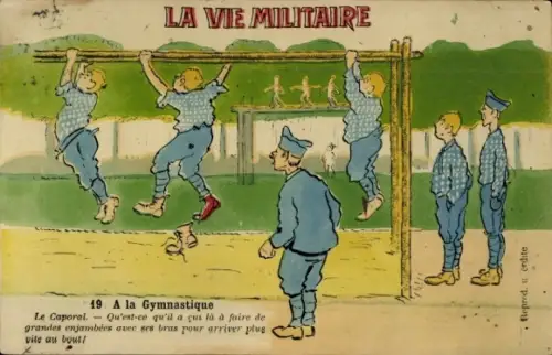Künstler Ak La Vie militaire, Gymnastique