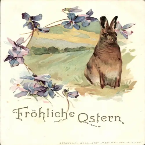 Künstler Litho Fröhliche Ostern, Osterhase