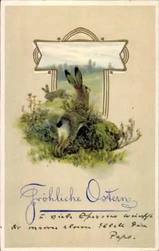 Ak Glückwunsch Ostern, Osterhasen
