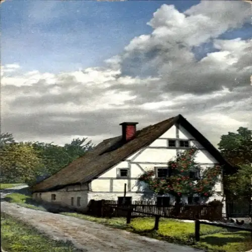 Ak Nenke & Ostermaier Serie 60 Nr. 1711, Sommerlandschaft, Fachwerkhaus