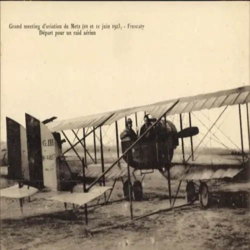 CPA Grand meeting d'aviation de Metz 1923, Frescaty, Départ pour un raid aérien